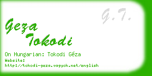 geza tokodi business card